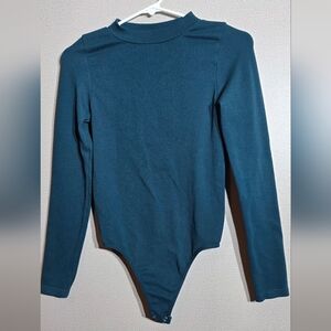 Elegant Teal Long Sleeve Bodysuit
